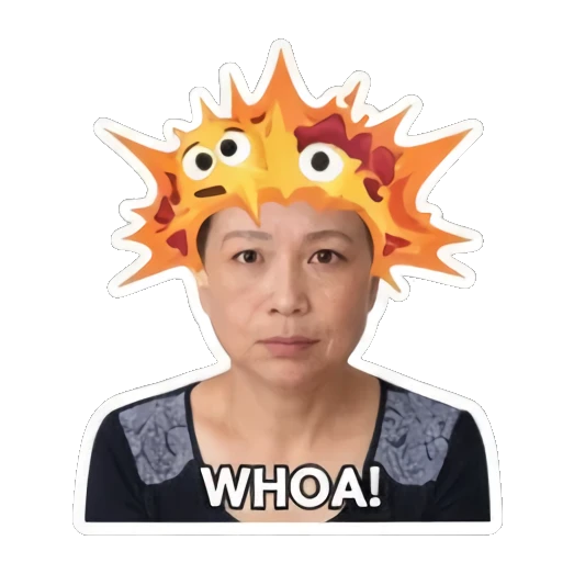 惊讶爆炸头 Real Life Reactions sticker for expressive chats and social replies.