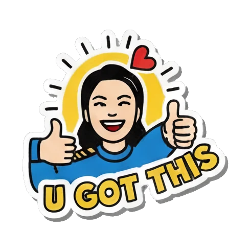 鼓励U Got This Pop Art Girl's Daily Moods sticker for expressive chats and social replies.
