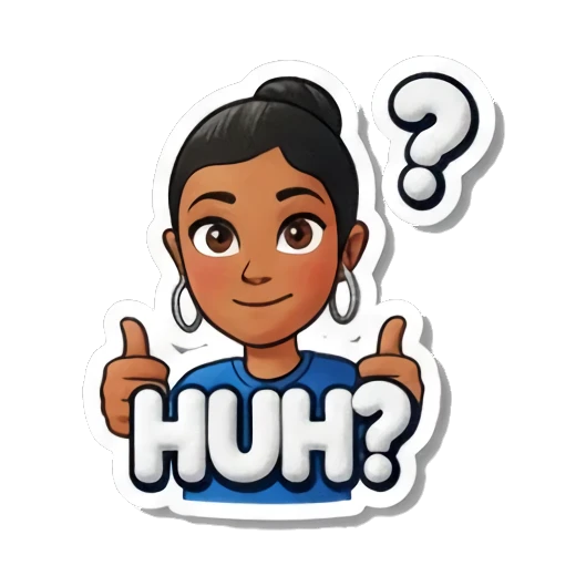 女孩疑惑提问 Playful Girl Expressions sticker for expressive chats and social replies.