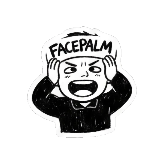 卡通人物抱头FACEPALM Doodle Guy's Moods sticker for expressive chats and social replies.