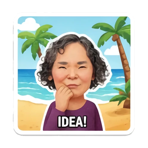 妈妈灵光一现想出主意 Cheerful Mom Daily Life sticker for expressive chats and social replies.