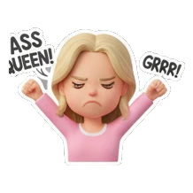 睡觉休息的女孩 Blonde Girl Daily Vibes sticker for expressive chats and social replies.
