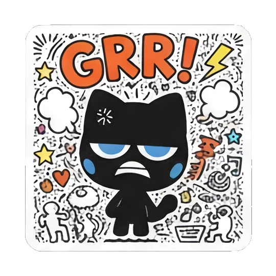 可爱猫咪贴纸 Doodle Cat Expressions sticker for expressive chats and social replies.
