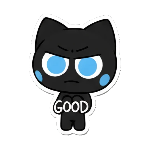cat looking confused with question text Playful Black Cat Expressions sticker for expressive chats and social replies.