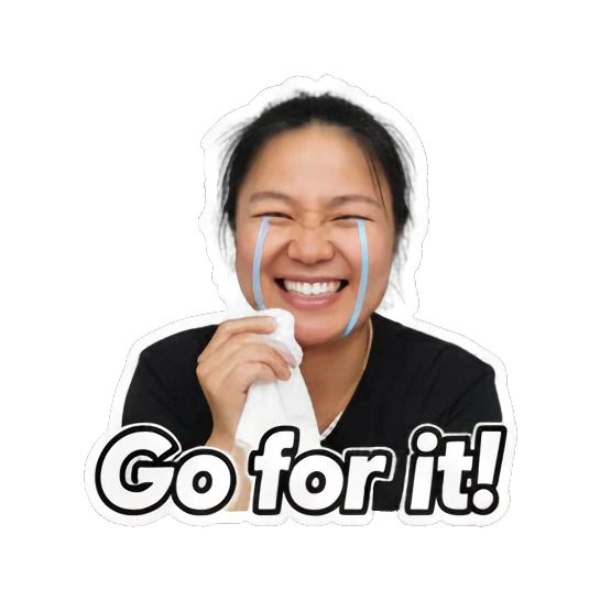 手指指向前方 Energetic Asian Girl Daily sticker for expressive chats and social replies.