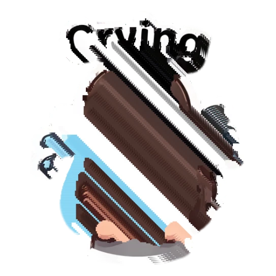 Young woman crying loudly with arms crossed. My Daily Cartoon Life sticker for expressive chats and social replies.
