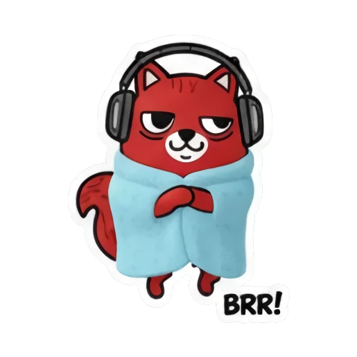 cold shivering squirrel in towel Summer Red Squirrel Adventures sticker for expressive chats and social replies.