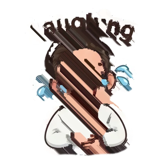 Man with beard and glasses laughing with tears of joy Gentle Bearded Man Daily sticker for expressive chats and social replies.