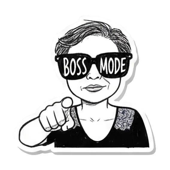 妈妈老板模式BOSS MODE Auntie's Daily Moods sticker for expressive chats and social replies.