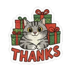 收到礼物的感谢 Vintage Tabby Cat Moods sticker for expressive chats and social replies.