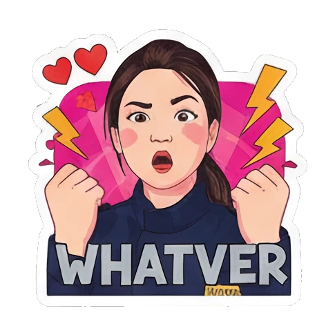Person cheering Yes Vivid Pop Persona sticker for expressive chats and social replies.