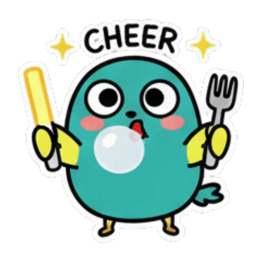 小鸟吹泡泡，欢快活泼 Cute Bird Emotions sticker for expressive chats and social replies.