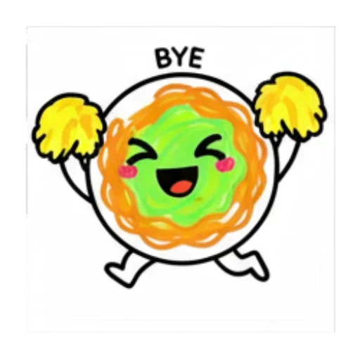 挥手再见。 Green Blob Expressive Stickers sticker for expressive chats and social replies.