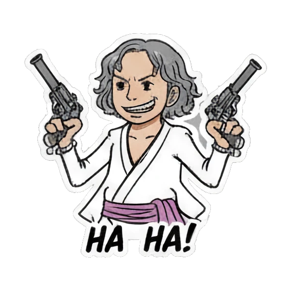 determined fighter pose Anime Adventure Crew sticker for expressive chats and social replies.