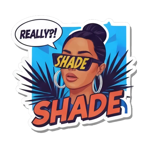 戴墨镜耍酷Shade Vibrant Pop Diva Expressions sticker for expressive chats and social replies.