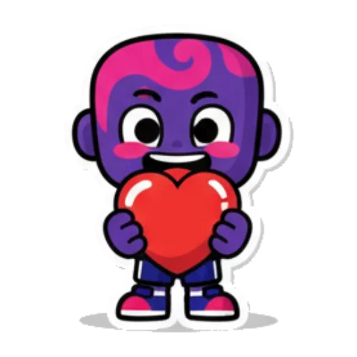 拿着刀叉准备用餐 Expressive Purple Buddy sticker for expressive chats and social replies.