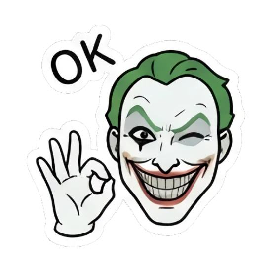 Joker winking with OK hand gesture Joker Comic Expressions sticker for expressive chats and social replies.