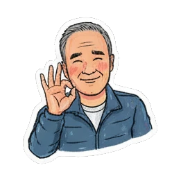 Grandpa giving an OK gesture Cheerful Grandpa Daily Life sticker for expressive chats and social replies.