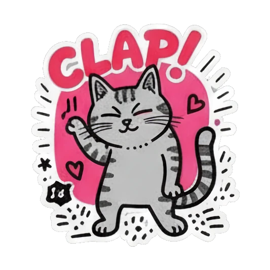 猫咪拒绝挥手 Colorful Keith Haring Cat sticker for expressive chats and social replies.