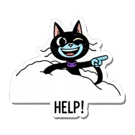 兴奋滑雪猫 Black Cat Ski Adventures sticker for expressive chats and social replies.