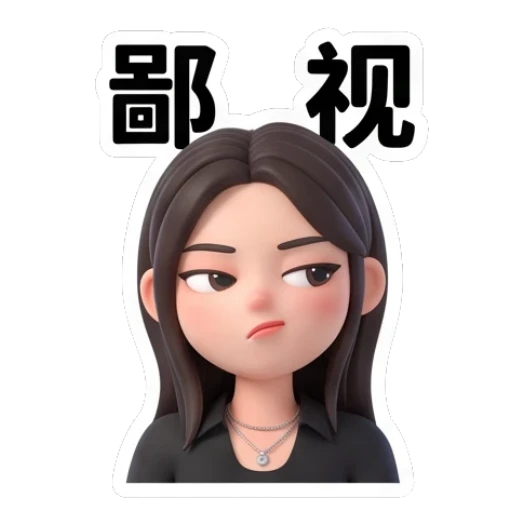 Girl looking sideways with disdain Modern Girl Daily Expressions sticker for expressive chats and social replies.