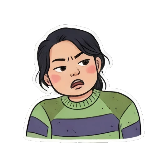 困倦Z-Z... Doodle Girl's Moods sticker for expressive chats and social replies.