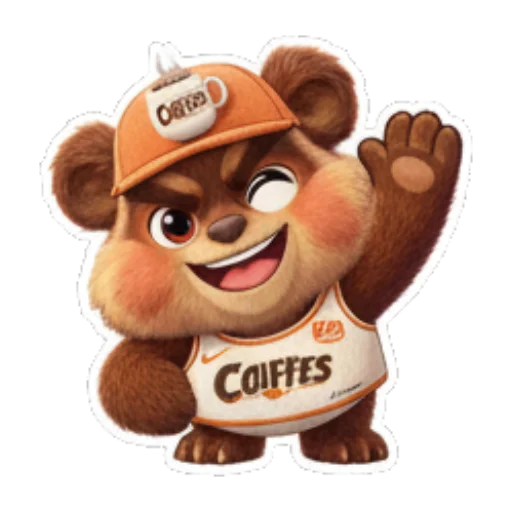 小熊挥手打招呼 Cute Bear Daily Stickers sticker for expressive chats and social replies.