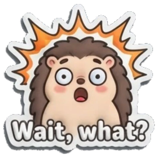 Hedgehog looking shocked with explosive background Puffy Hedgehog Daily sticker for expressive chats and social replies.