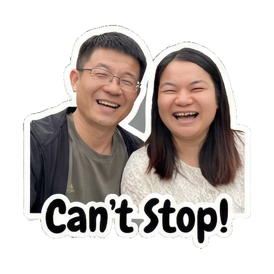 Laughing together happily Our Sweet Couple Life sticker for expressive chats and social replies.
