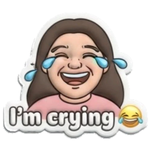 Girl laughing with tears of joy Puffy Girl Daily Vibes sticker for expressive chats and social replies.