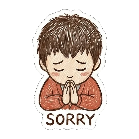 apologizing boy sorry Little Boy Doodle Expressions sticker for expressive chats and social replies.