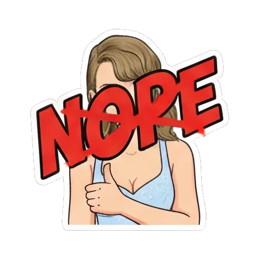 Pop star giving a thumbs down with 'NOPE' text Pop Star Daily Vibes sticker for expressive chats and social replies.