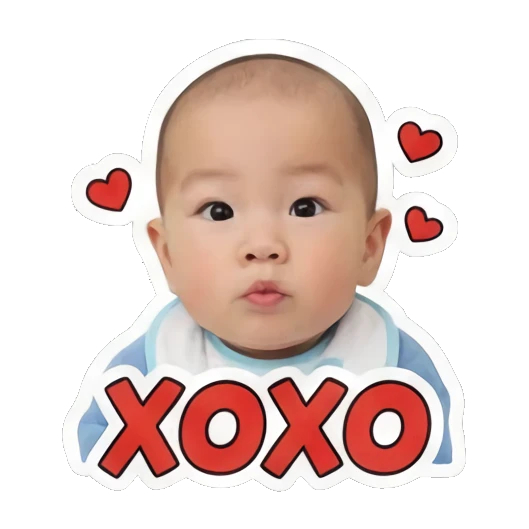 爱心的宝宝说XOXO Little Baby Expressions sticker for expressive chats and social replies.