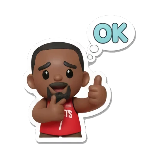 Basketball player giving an OK sign with a speech bubble. Basketball Star Daily Life sticker for expressive chats and social replies.