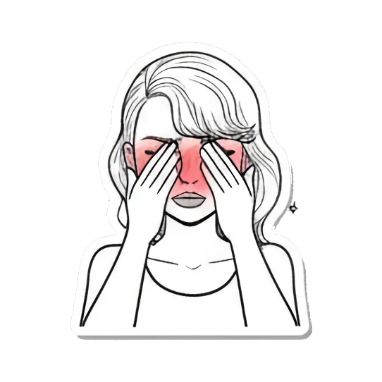 Girl covering her face in embarrassment Expressive Line Art Girl sticker for expressive chats and social replies.