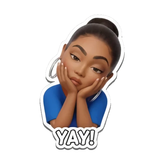 开心欢呼的表情 Modern Girl Expressions sticker for expressive chats and social replies.