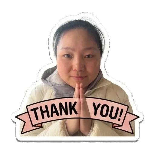 带有嵌入式英文文字 Real Person Expressive Stickers sticker for expressive chats and social replies.