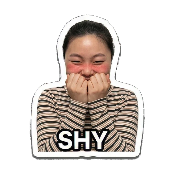 Girl feeling shy Hip-hop Girl Daily Vibes sticker for expressive chats and social replies.