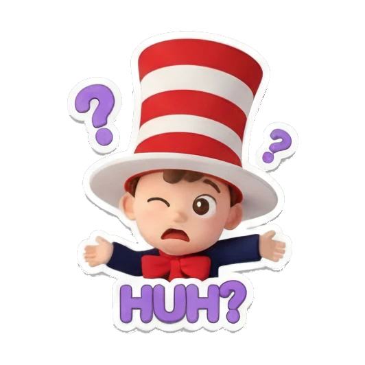 Party boy celebrating Whimsical Hat Boy Adventures sticker for expressive chats and social replies.