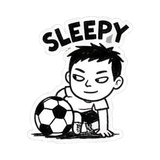 足球员趴地犯困 Soccer Boy's Daily Play sticker for expressive chats and social replies.