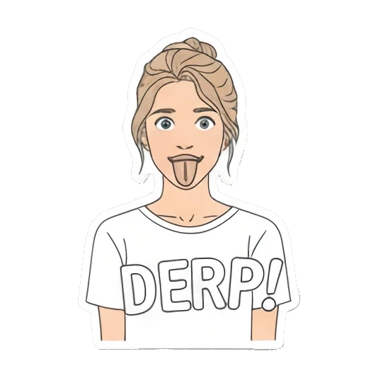 少女吐舌头搞怪 Girl's Daily Reactions sticker for expressive chats and social replies.
