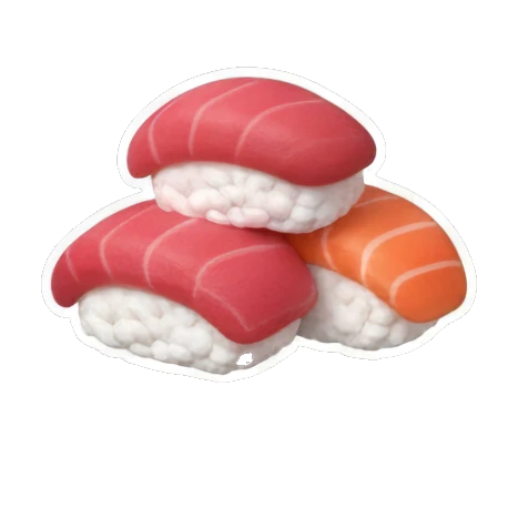 Three pieces of sushi with sushi dream text Sushi Lover Girl sticker for expressive chats and social replies.