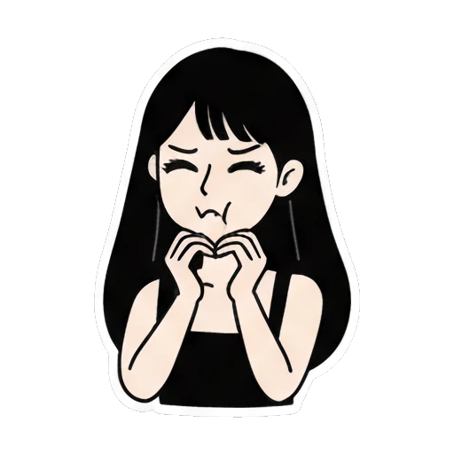 Girl with fire icons looking determined Daily Life of a Cool Girl sticker for expressive chats and social replies.