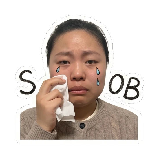 拿着纸巾擦眼泪 Daily Life of a Cheerful Girl sticker for expressive chats and social replies.