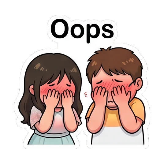 Couple covering faces with hands in embarrassment Sweet Couple Daily Life sticker for expressive chats and social replies.