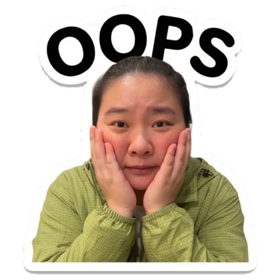 Woman looking surprised with hands on cheeks Daily Life of a Friendly Woman sticker for expressive chats and social replies.