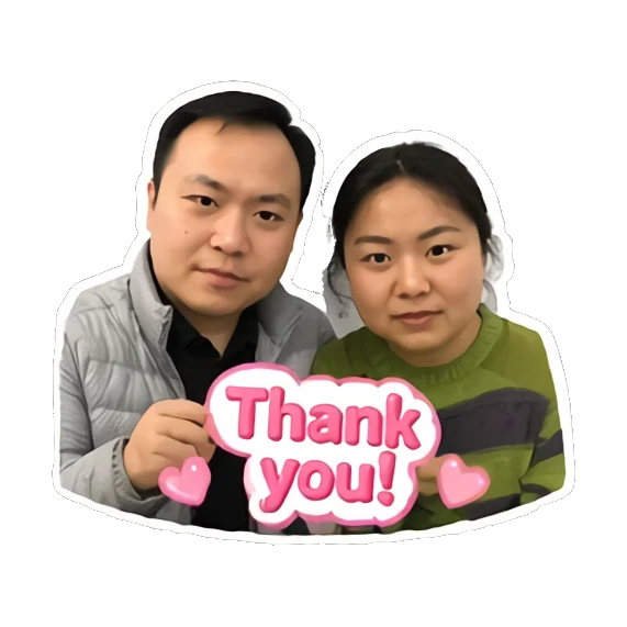 Couple expressing gratitude with 'Thank you!' text Couple Daily Vibes sticker for expressive chats and social replies.