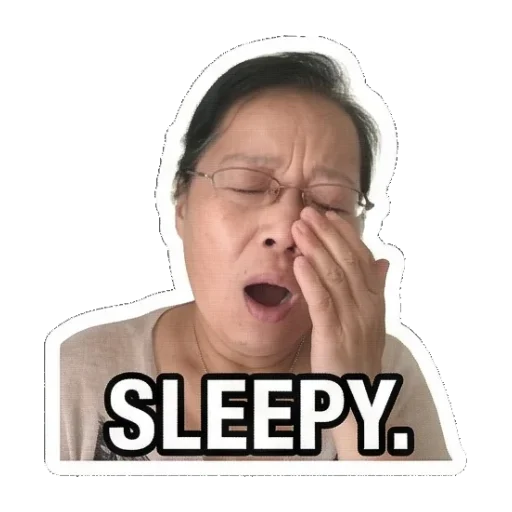 疲惫欲睡SLEEPY. Mom's Daily Reactions sticker for expressive chats and social replies.
