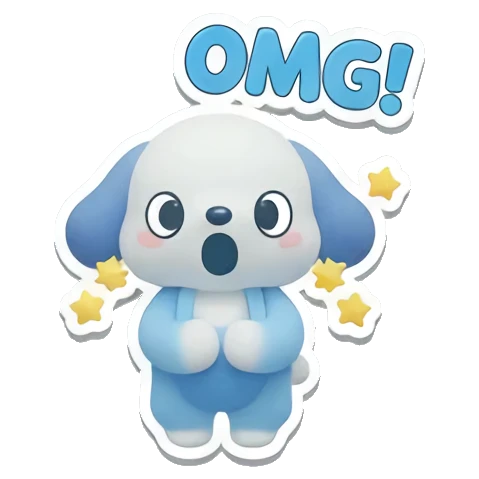 Sticker 1 from blue dog, designed for expressive chats, social replies, and everyday reactions.