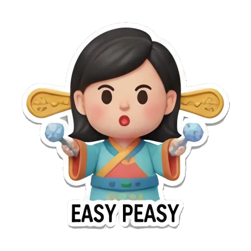 轻松搞定的自信状态 Fortune Princess Daily Life sticker for expressive chats and social replies.